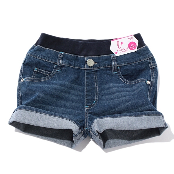 のびるっちデニムショートパンツウエストリブ 商品画像 (メイン)