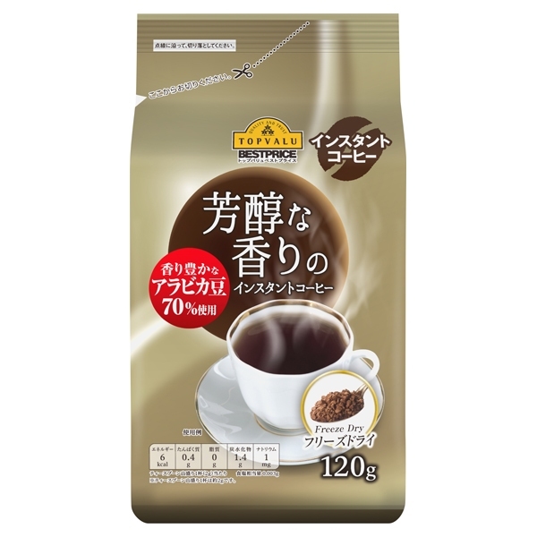 Topvalu BestPrice Mellow Aroma Instant Coffee <Freeze Dried> 120 g 商品画像 (メイン)