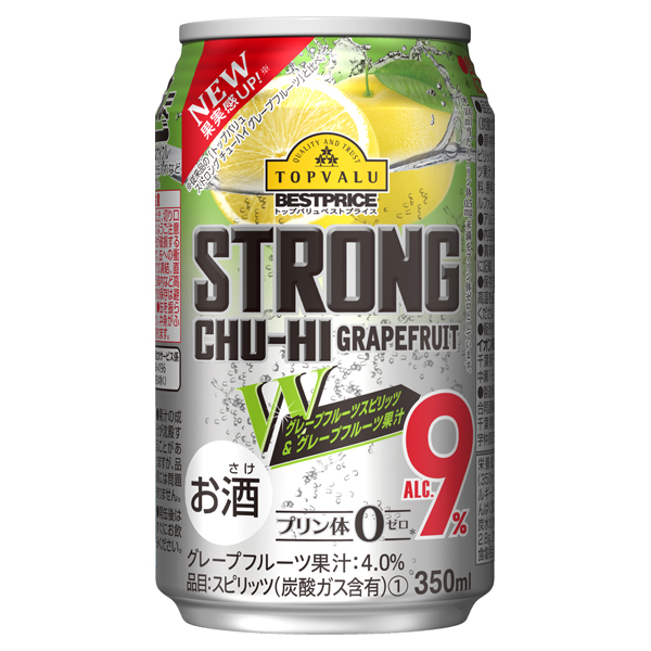 STRONG CHU-HI GRAPEFRUIT Wグレープフルーツスピリッツ&グレープフルーツ果汁 ALC.9% 商品画像 (メイン)