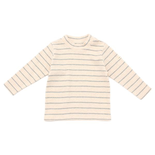 オーガニックコットン ボーダーハイネックTシャツ 商品画像 (メイン)