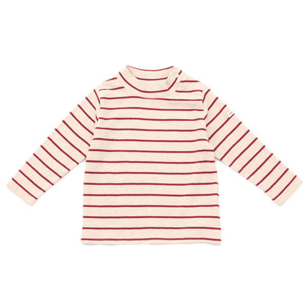 オーガニックコットン ボーダーハイネックTシャツ 商品画像 (メイン)
