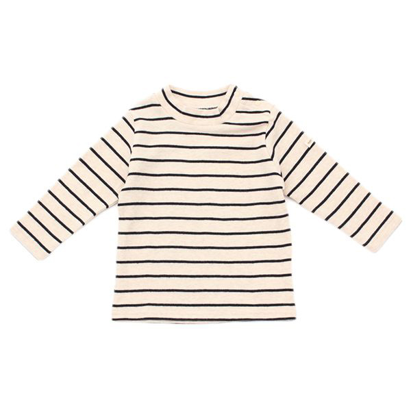 オーガニックコットン ボーダーハイネックTシャツ 商品画像 (メイン)