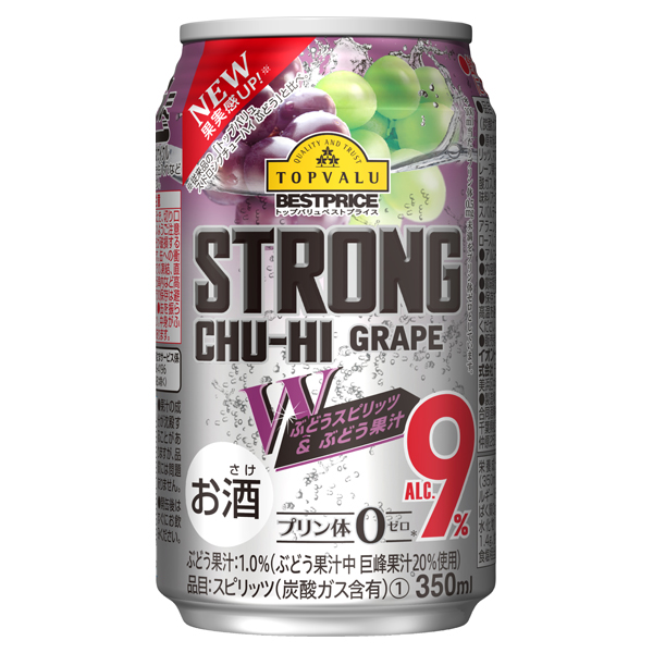STRONG CHU-HI GRAPE Wぶどうスピリッツ&ぶどう果汁 ALC.9% 商品画像 (メイン)