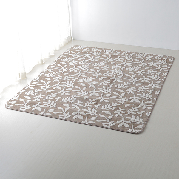 HOME COORDY ボアジャカードフロアラグ リーフ柄 商品画像 (メイン)