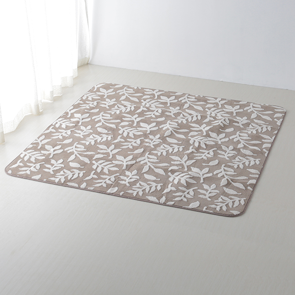 HOME COORDY ボアジャカードフロアラグ リーフ柄 商品画像 (メイン)