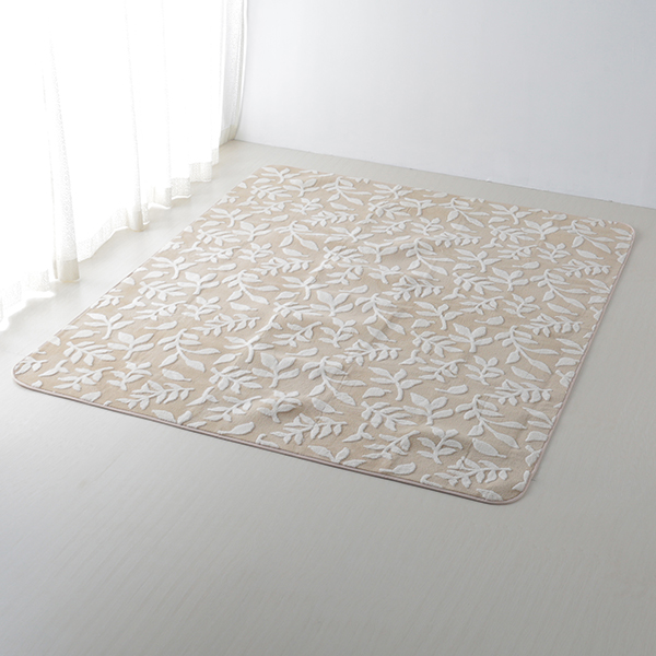 HOME COORDY ボアジャカードフロアラグ リーフ柄 商品画像 (メイン)