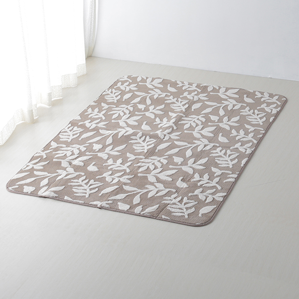 HOME COORDY ボアジャカードフロアラグ リーフ柄 商品画像 (メイン)