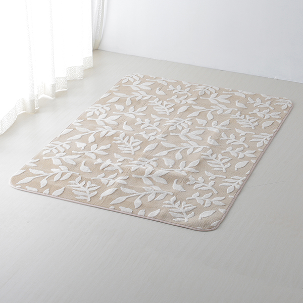HOME COORDY ボアジャカードフロアラグ リーフ柄 商品画像 (メイン)
