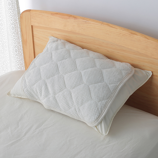 HOME COORDY ワッフル起毛とオーガニックコットンパイルリバーシブルまくらパッド 商品画像 (メイン)