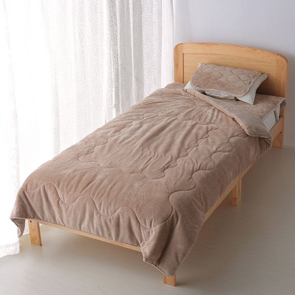 HOME COORDY ワッフル起毛とオーガニックコットンパイルリバーシブル肌掛けふとん 商品画像 (メイン)