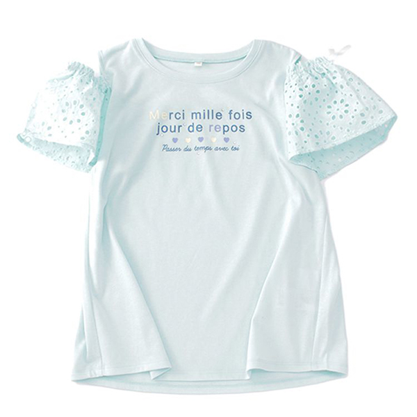 くーるっち 肩あきレース袖Tシャツ 商品画像 (メイン)