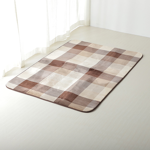 HOME COORDY HEAT ヘリンボーンチェックプリントラグ 商品画像 (メイン)
