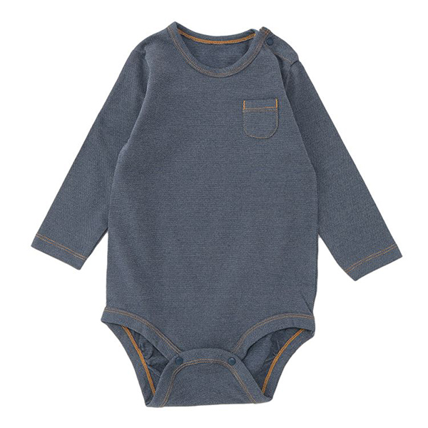 オーガニックコットンブレンド 鹿の子長袖ショルダークロスボディスーツ 2枚よりどり本体価格1580円 商品画像 (メイン)