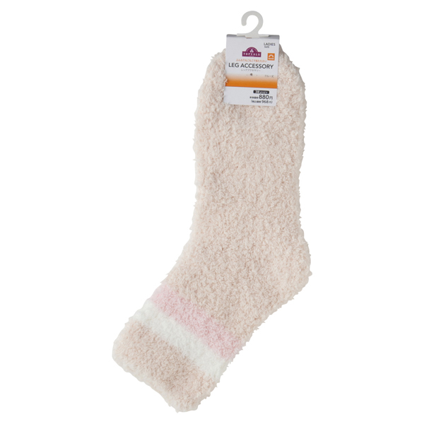 レッグアクセサリー ふわもこ ライン入りクルー丈ソックス イオンのプライベートブランド Topvalu トップバリュ イオンのプライベートブランド Topvalu トップバリュ