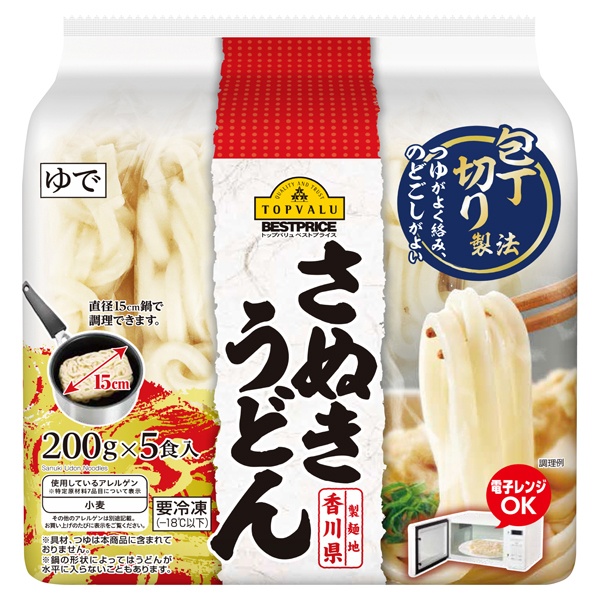 さぬきうどん 包丁切り製法 イオンのプライベートブランド Topvalu トップバリュ イオンのプライベートブランド Topvalu トップバリュ