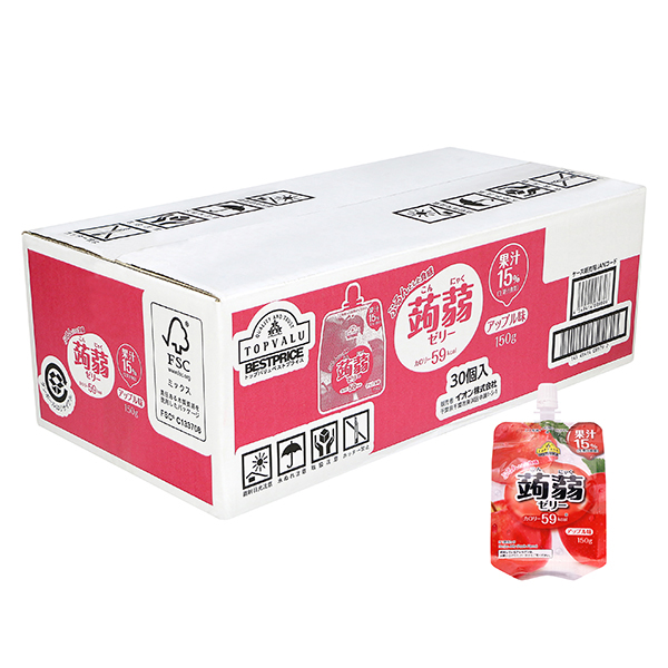 蒟蒻ゼリー アップル味 ドリンクゼリー イオンのプライベートブランド Topvalu トップバリュ イオンのプライベートブランド Topvalu トップバリュ