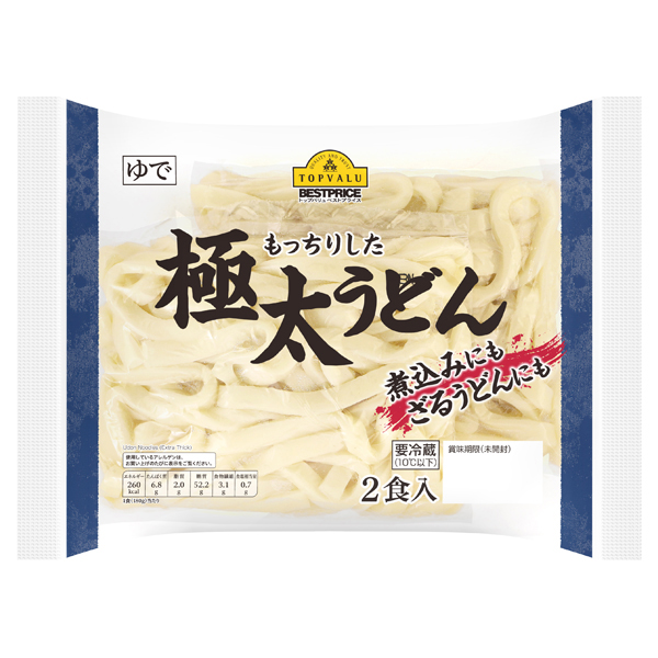 もっちりした 極太うどん イオンのプライベートブランド Topvalu トップバリュ イオンのプライベートブランド Topvalu トップバリュ