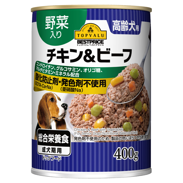 高齢犬用 チキン ビーフ 野菜入り イオンのプライベートブランド Topvalu トップバリュ イオンのプライベートブランド Topvalu トップバリュ