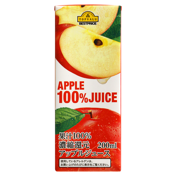 果汁100 濃縮還元 アップルジュース イオンのプライベートブランド Topvalu トップバリュ イオンのプライベートブランド Topvalu トップバリュ