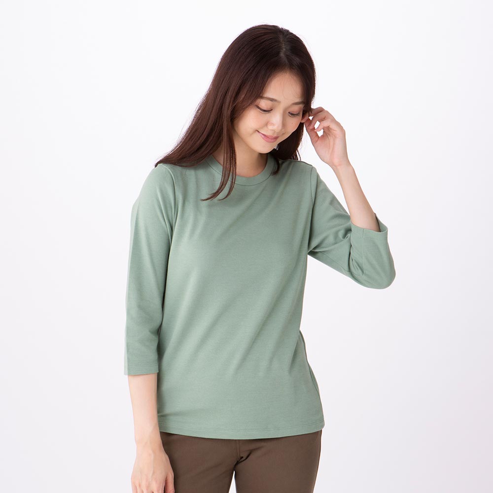 Tシャツ コットン100 クルーネック 7分袖 イオンのプライベートブランド Topvalu トップバリュ イオンのプライベートブランド Topvalu トップバリュ