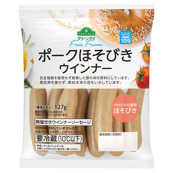 Free From ポークほそびきウインナー イオンのプライベートブランド Topvalu トップバリュ イオンのプライベートブランド Topvalu トップバリュ