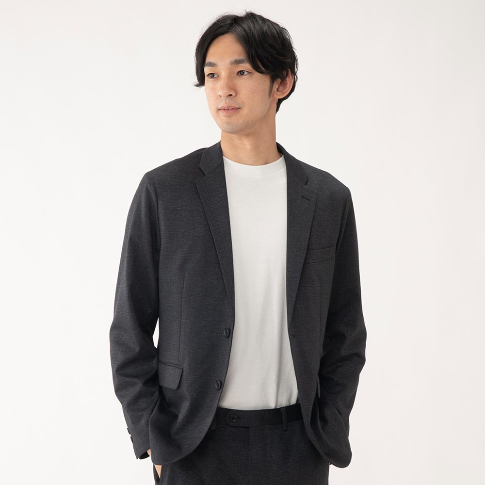 縦横ストレッチ ウォッシャブル ニット生地 セットアップジャケット 商品画像 (メイン)