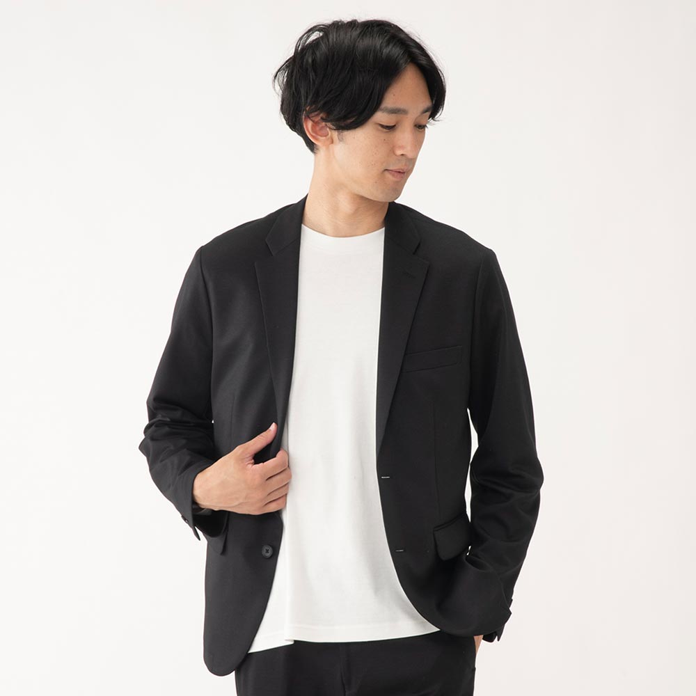 縦横ストレッチ ウォッシャブル ニット生地 セットアップジャケット 商品画像 (メイン)