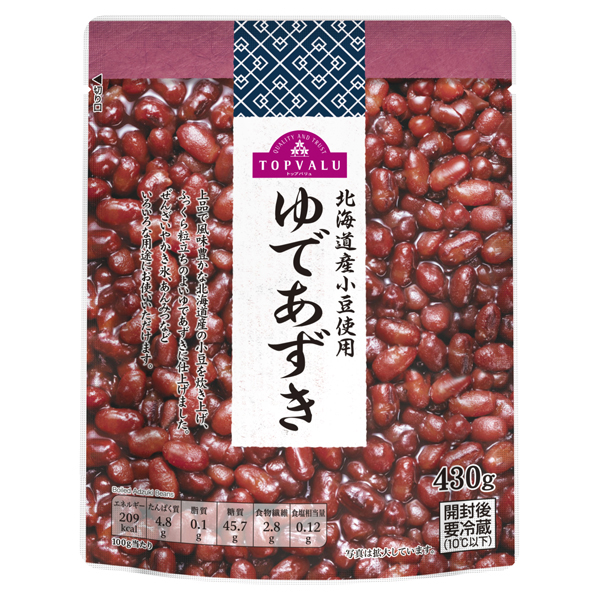 北海道産小豆使用 ゆであずき イオンのプライベートブランド Topvalu トップバリュ イオンのプライベートブランド Topvalu トップバリュ