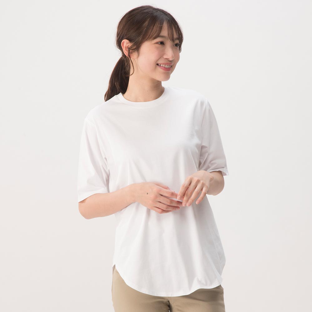 PEACE FIT COOL 半袖裾ラウンドTシャツ