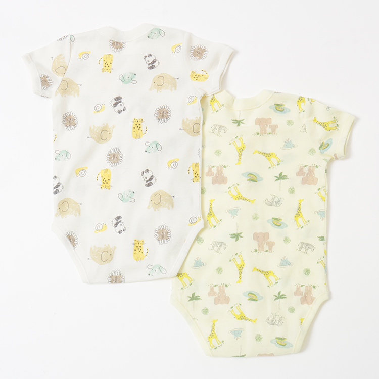 オーガニック半袖前開きボディスーツ2枚組 イオンのプライベートブランド Topvalu トップバリュ イオンのプライベートブランド Topvalu トップバリュ