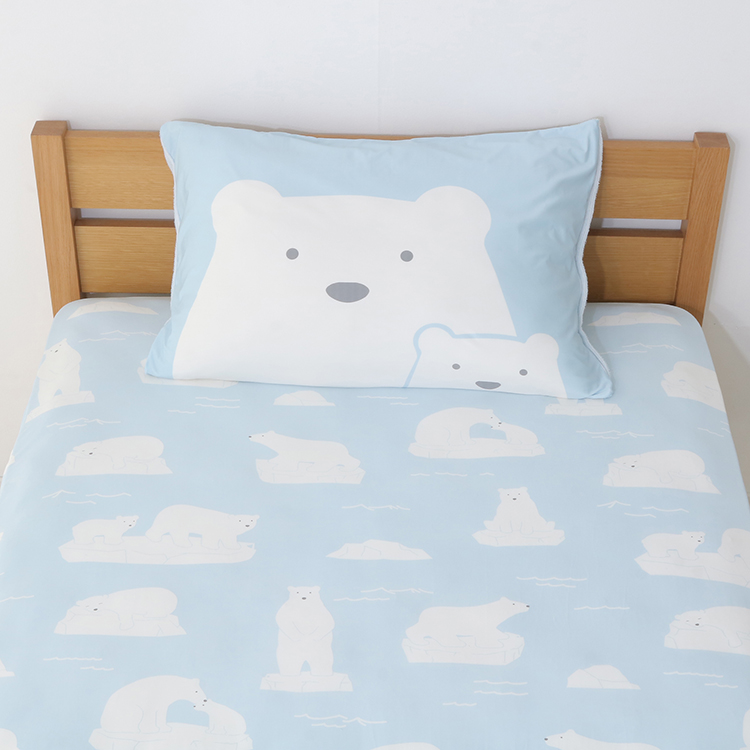 HOME COORDY COLD クール ベッド用ワンタッチシーツ シロクマ柄 シングル 商品画像 (0)