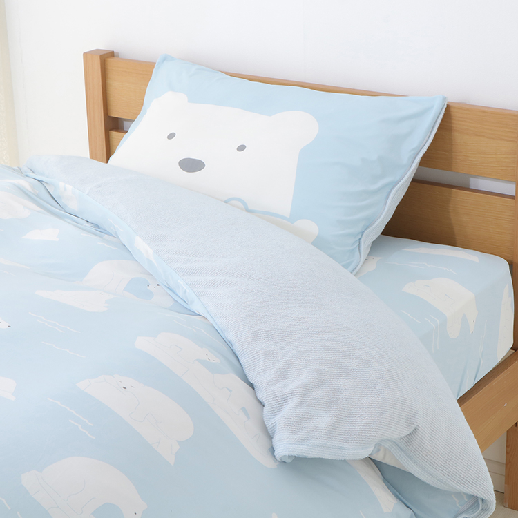 HOME COORDY COLD クール ベッド用ワンタッチシーツ シロクマ柄 シングル 商品画像 (1)