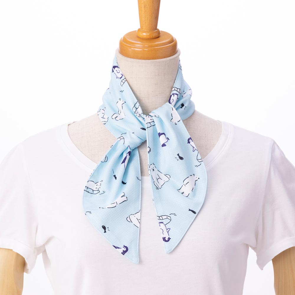 PEACE FIT COOL ふるひえプチマフラー シロクマ・ペンギン柄 商品画像 (メイン)