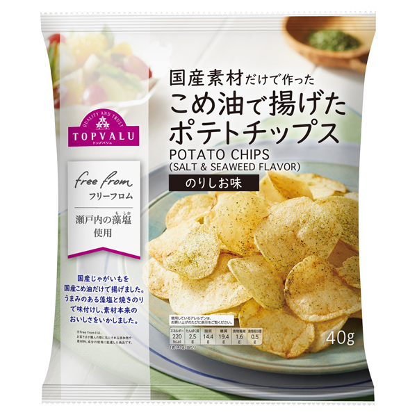Free From Potato Chips Nori Salt Flavor Fried with Rice Oil 商品画像 (メイン)