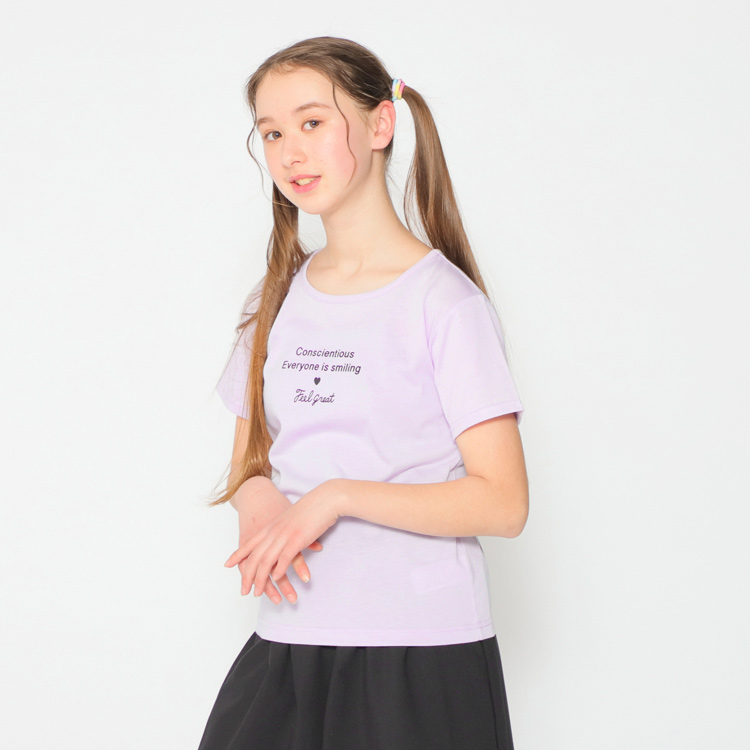 PEACE FIT COOL 背中リボン付きプリント半袖Tシャツ