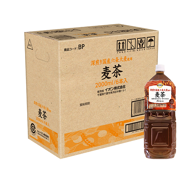 深煎り国産六条大麦使用 麦茶<ケース> 2000ml×6 商品画像 (メイン)