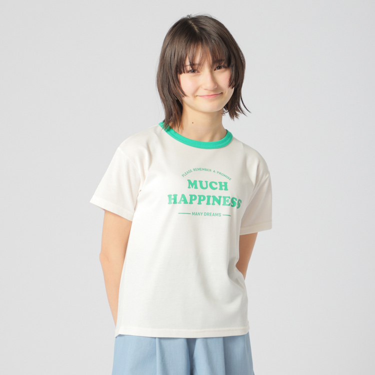 PEACE FIT COOL カラー衿ロゴプリント半袖Tシャツ