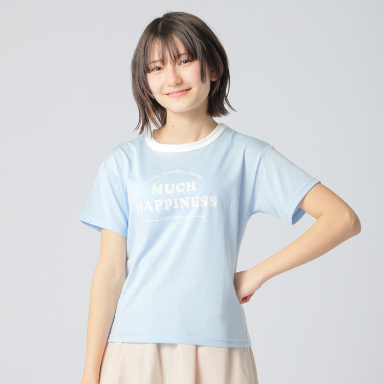 PEACE FIT COOL カラー衿ロゴプリント半袖Tシャツ