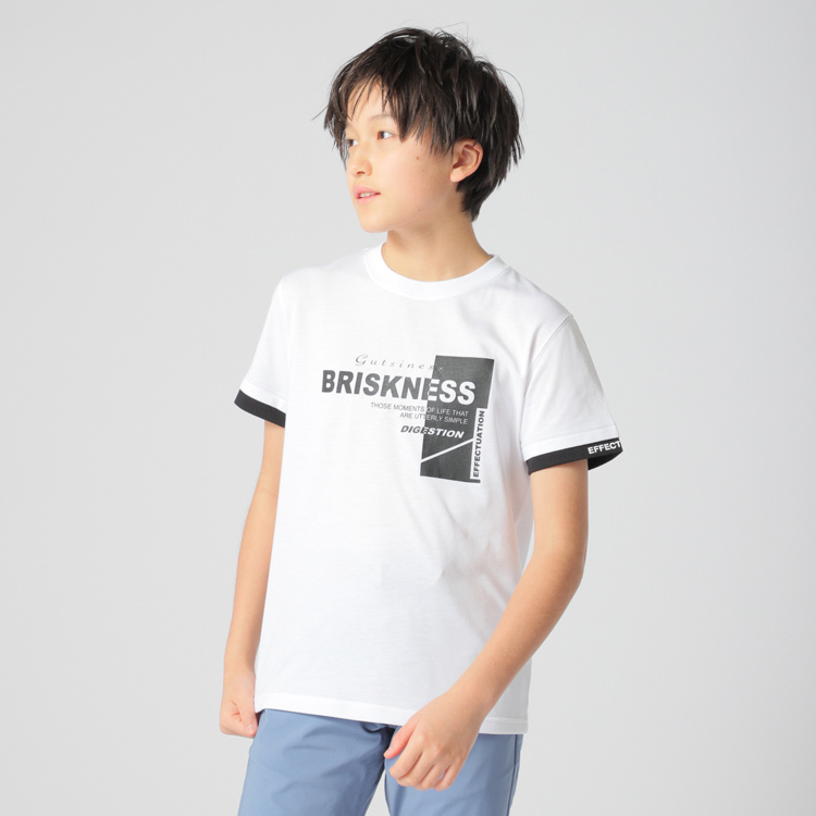 PEACE FIT COOL 重ね着風プリント半袖Tシャツ