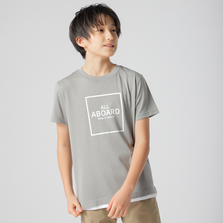 PEACE FIT COOL スクエアロゴプリント半袖Tシャツ