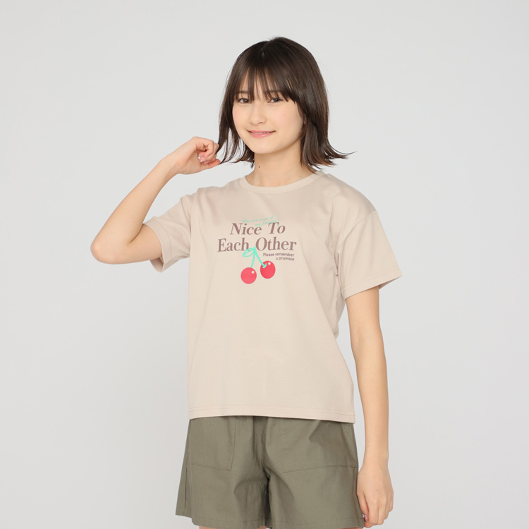 PEACE FIT COOL チェリープリント半袖Tシャツ