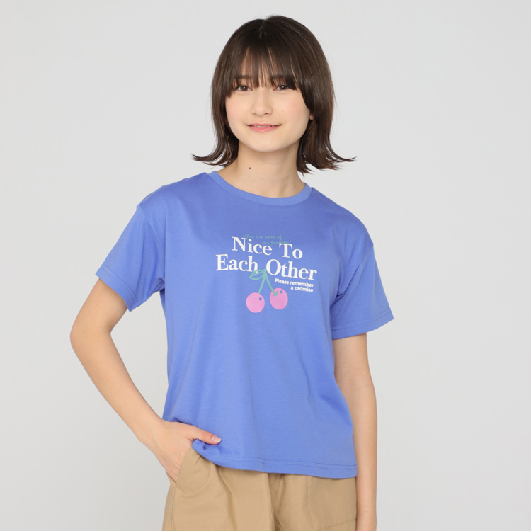 PEACE FIT COOL チェリープリント半袖Tシャツ