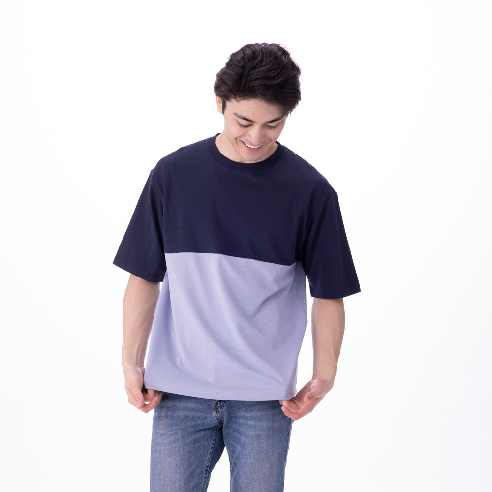 PEACE FIT COOL 五分袖Tシャツ 切替デザイン -イオンのプライベート