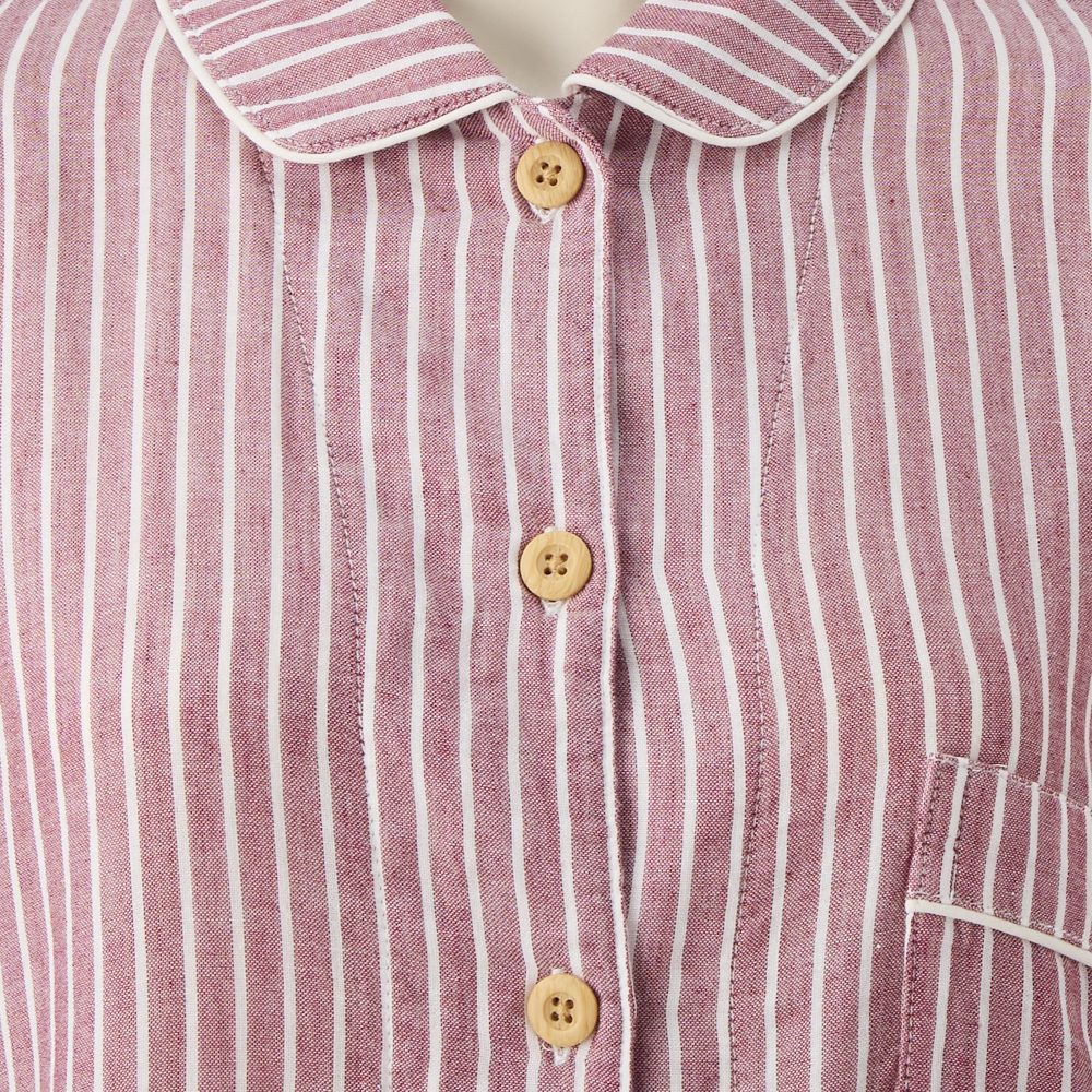 シャツパジャマ二重ガーゼストライプ 商品画像 (2)