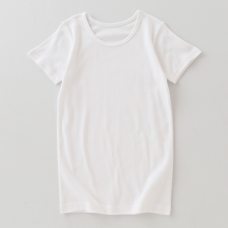 PEACE FIT WARM 綿 半袖丸首(衿広め)