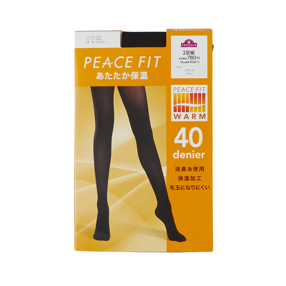 PEACE FIT あたたか保温タイツ40D2足組 -イオンのプライベートブランド