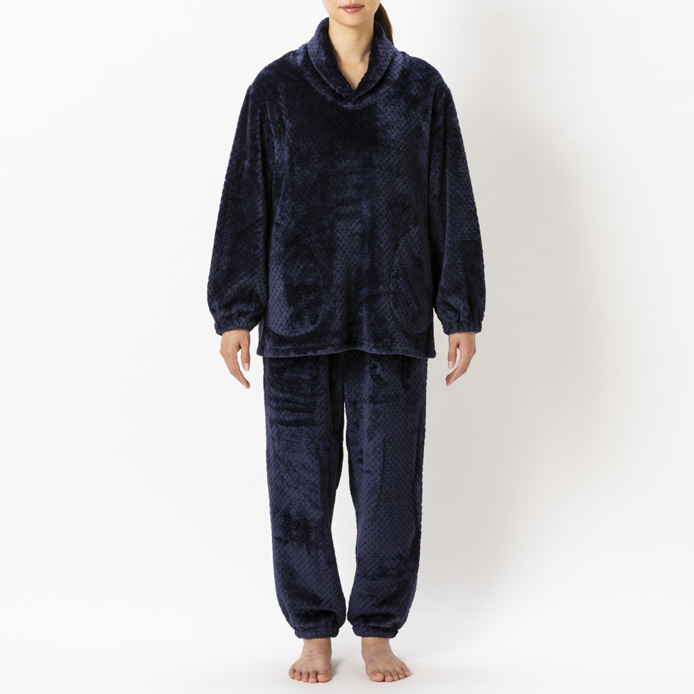 PEACE FIT WARM ポップコーンフリース長袖ルーム上下セット -イオンの