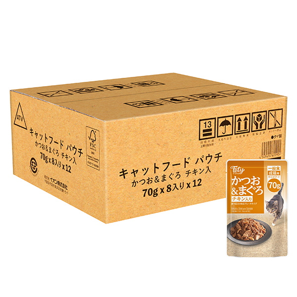 フェティ キャットフード パウチかつお&まぐろチキン入ケース