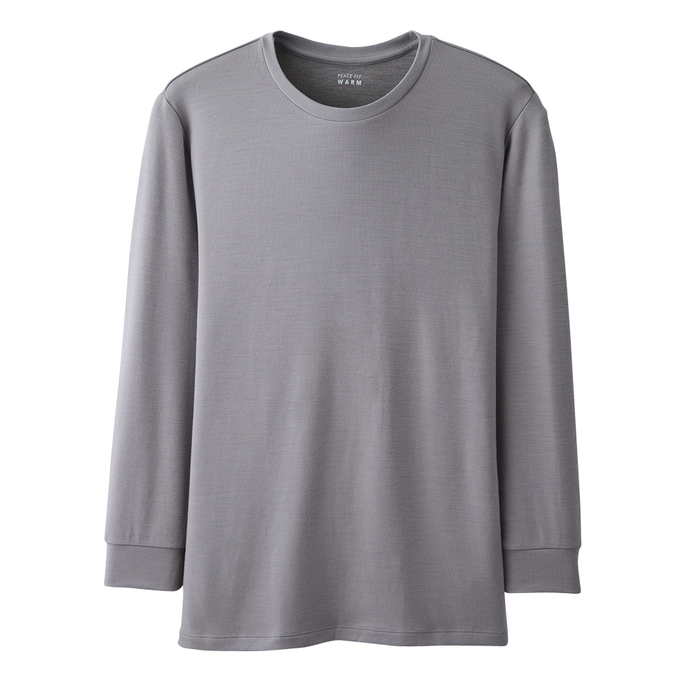 PEACE FIT WARM ウール 9分袖クルーネックシャツ -イオンの