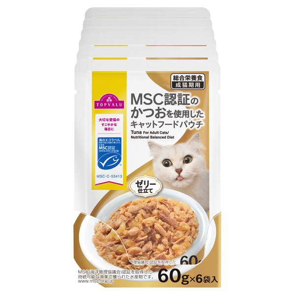 MSC認証のかつおを使用したキャットフードパウチボール 商品画像 (0)